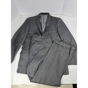 Men's Porto Filo Extra Fine Italian Tailored Suit Pants And Blazer 44 38x30 160s